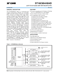Datasheet ST16C654CJ68 manufacturer Exar